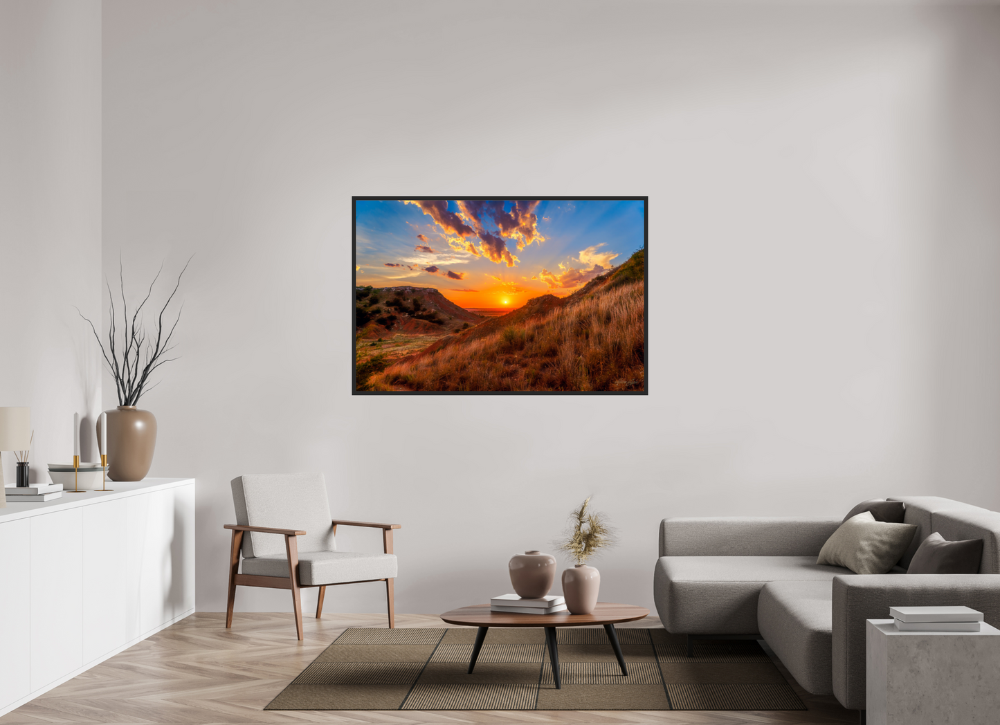 60 x 40″, Gallery Frame Embers of the Horizon