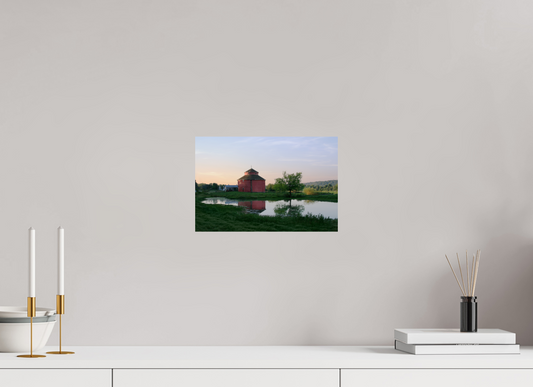 12 x 8″, Print Paper Round Barn