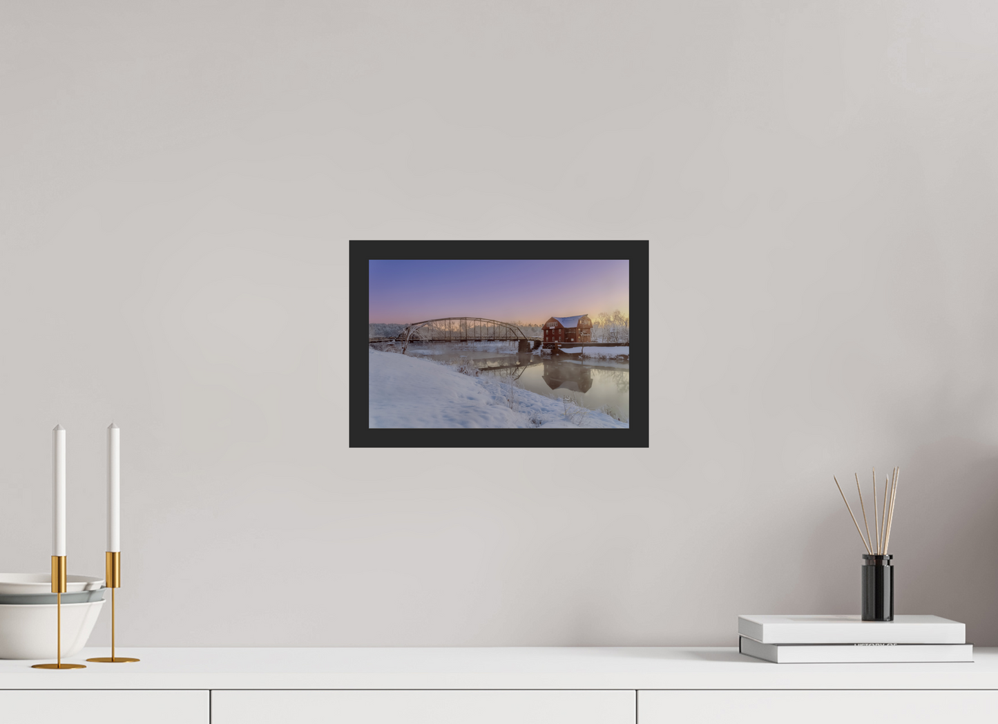 12 x 8″, Gallery Frame Winter at War Eagle Mill – Arkansas Historic Mill Fine Art Print