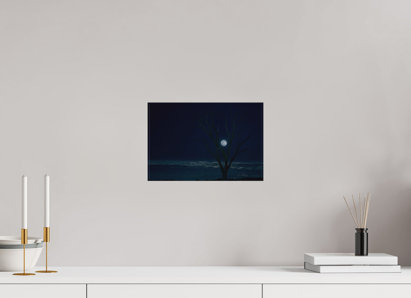 12 x 8″, Canvas Print Held by the Snow Moon