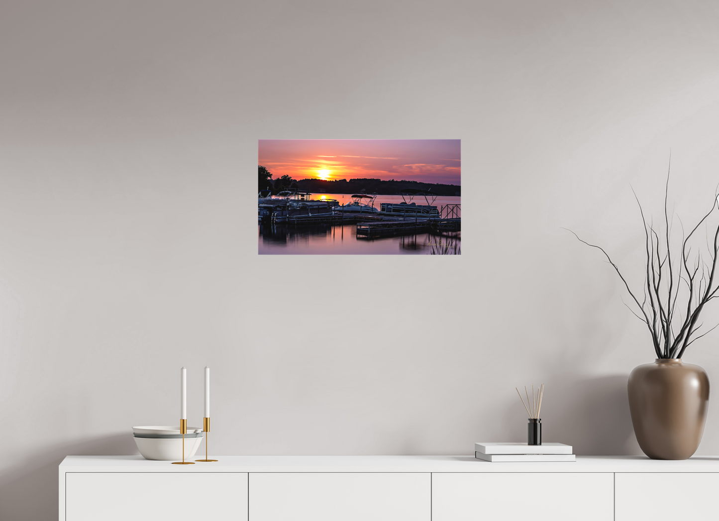 24 x 13.5″, Canvas Print Anchored in the Last Light