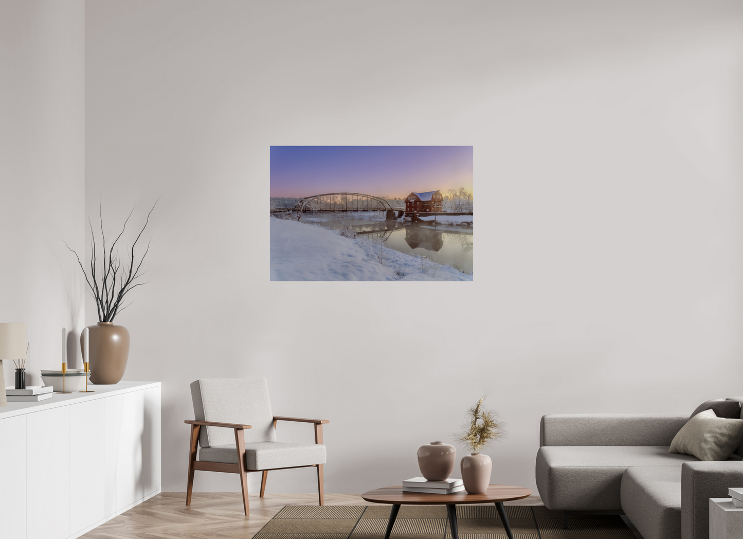 45 x 30″, Photo Print On Fuji Crystal DP II Winter at War Eagle Mill – Arkansas Historic Mill Fine Art Print