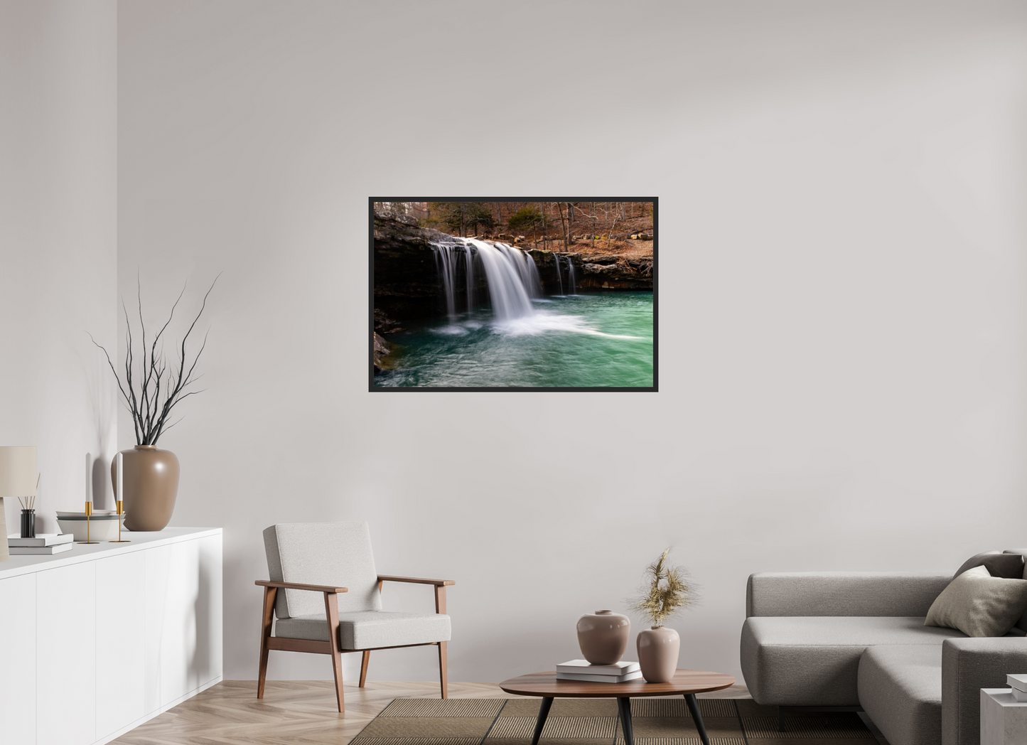 45 x 30″, Gallery Frame Falling Water Falls