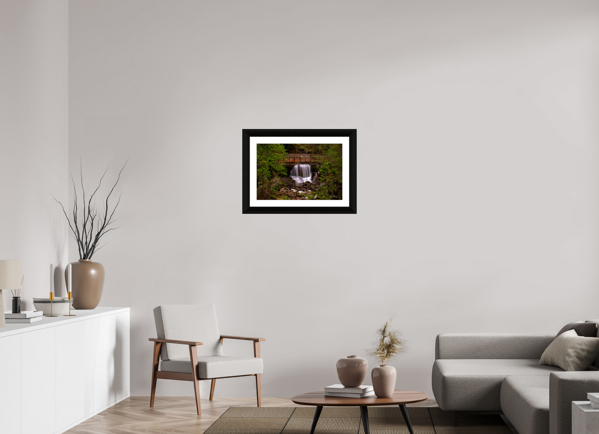 24 x 16″, Framed with mat hahnemuhle pearl Pinon Falls • Bella Vista, Arkansas
