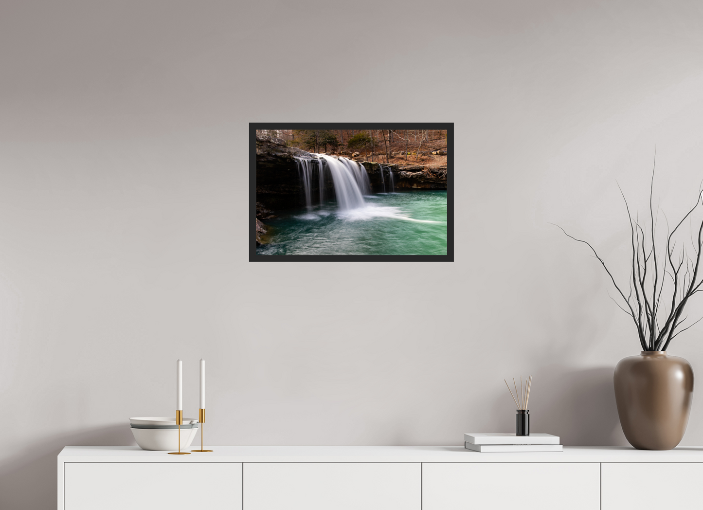 24 x 16″, Gallery Frame Falling Water Falls