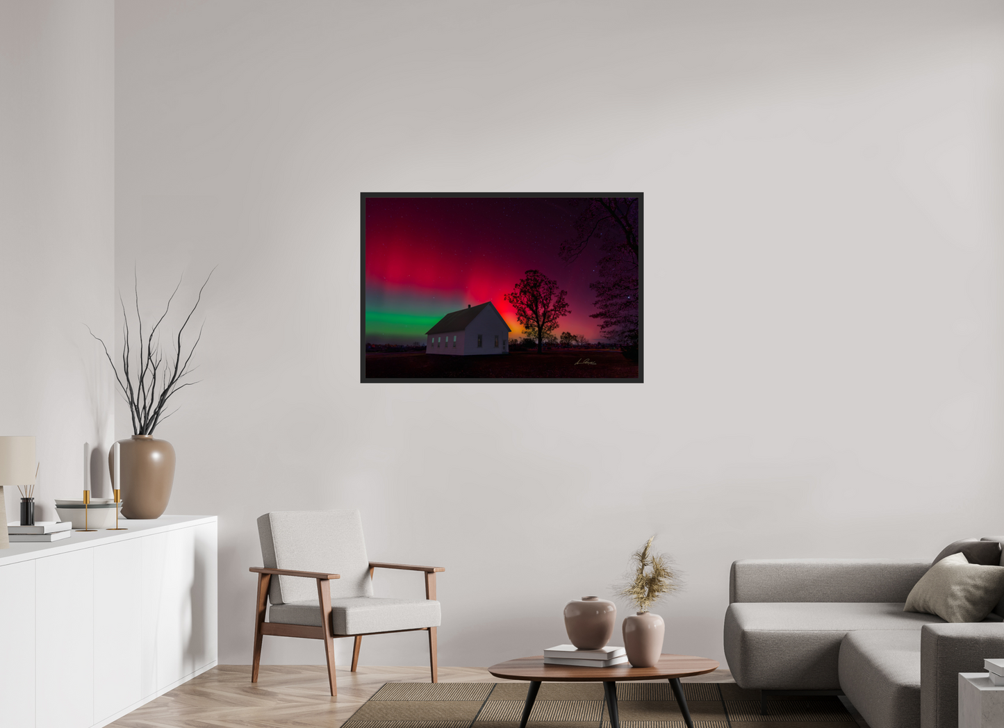45 x 30″, Gallery Frame Aurora Over the Ozarks