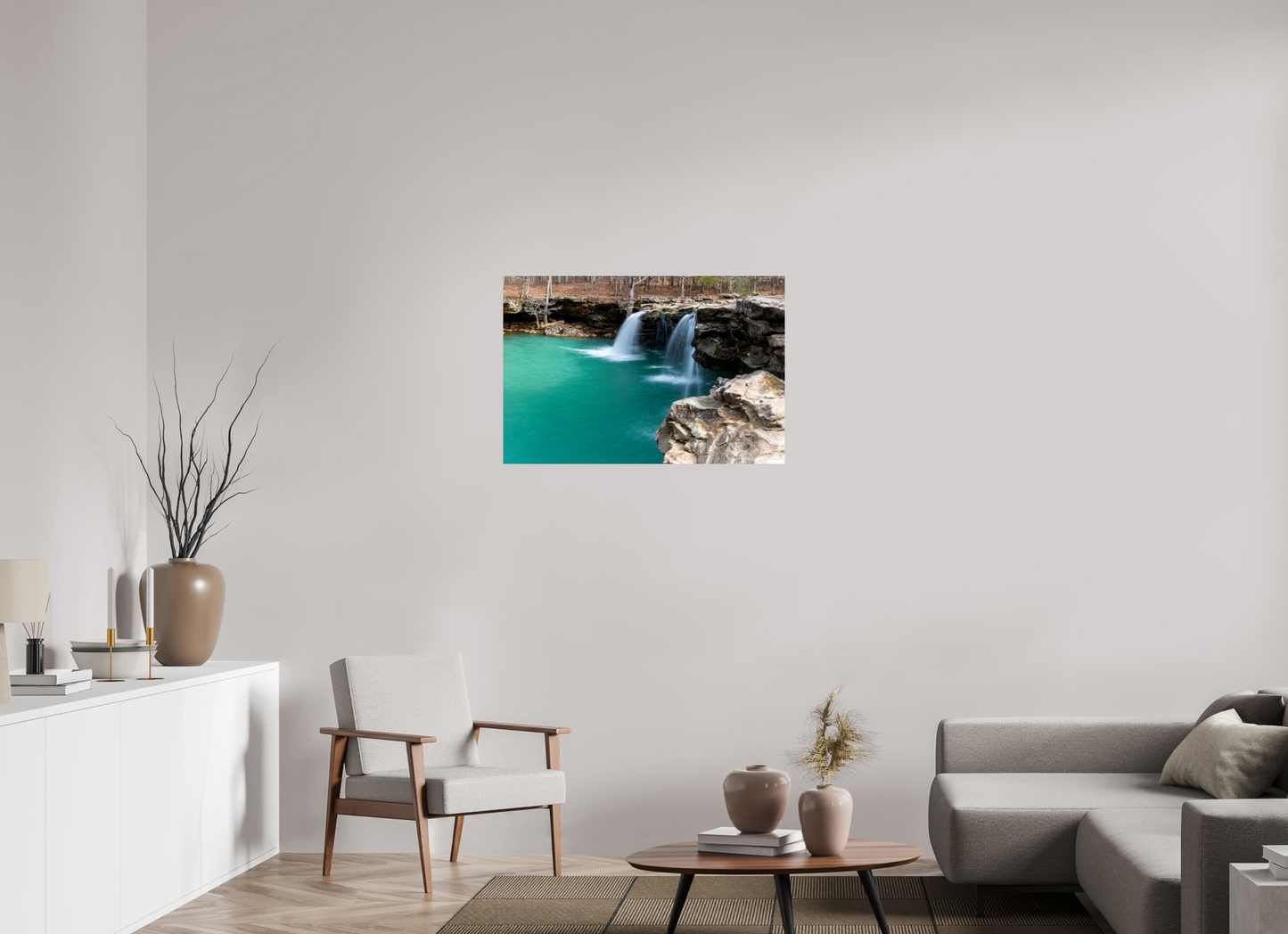 36 x 24″, Print Paper Falling Water Falls