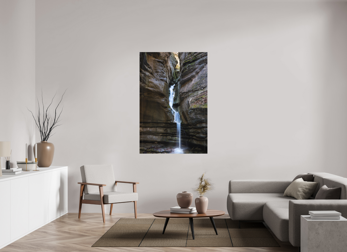 40 x 60″, Canvas Print Thunder Canyon Falls