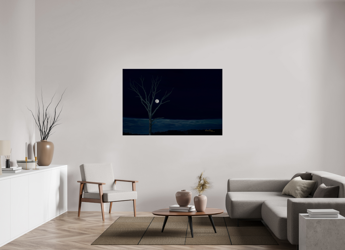 60 x 40″, Print Paper Held by the Snow Moon