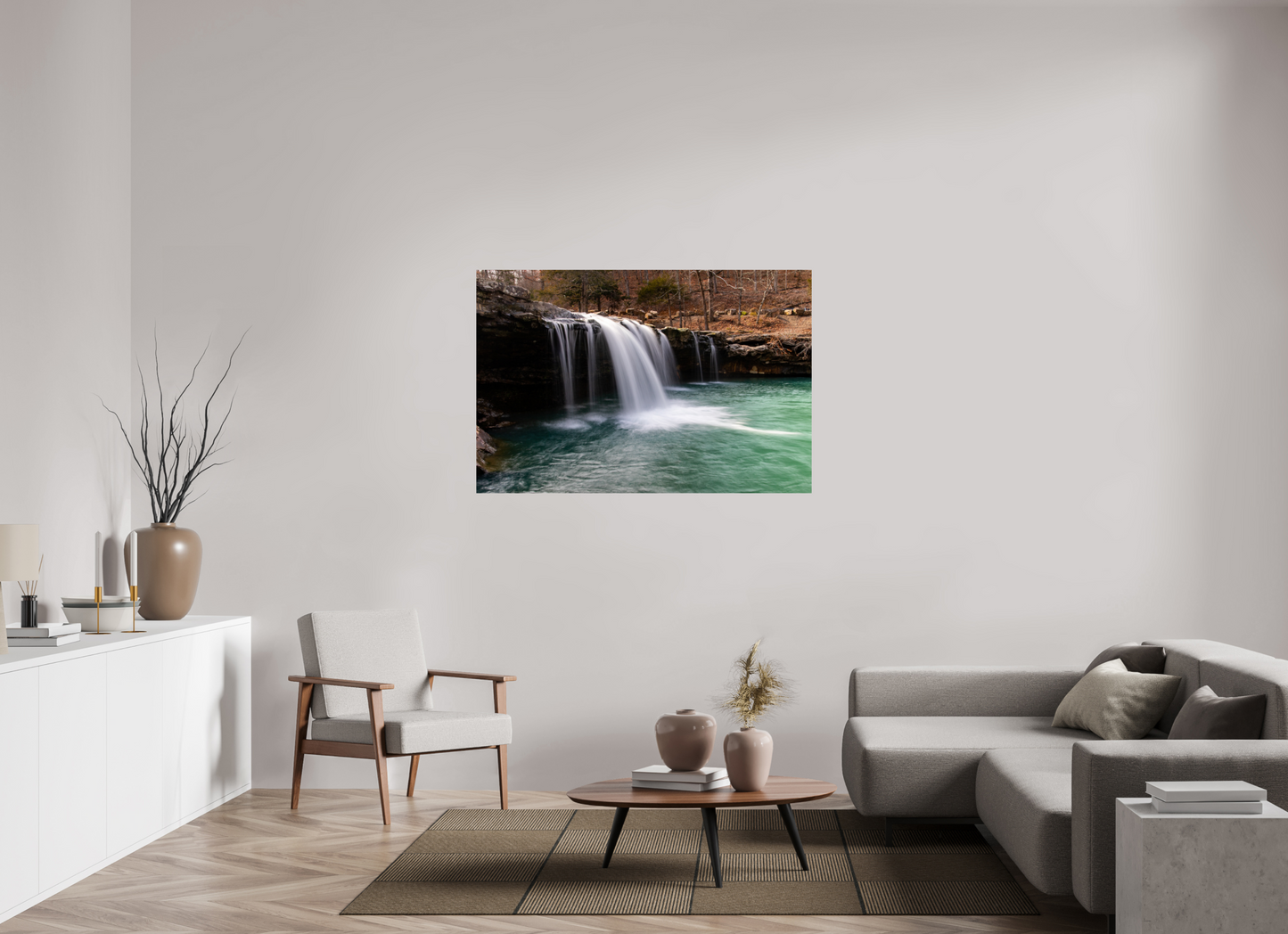 54 x 36″, Print Paper Falling Water Falls