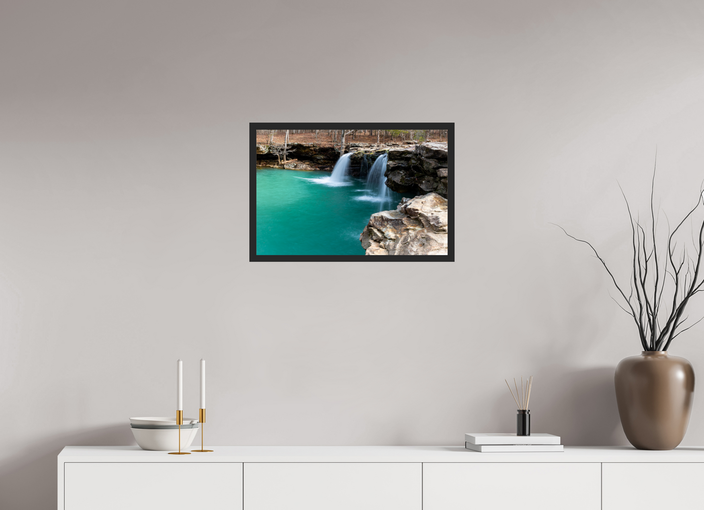 24 x 16″, Gallery Frame Falling Water Falls