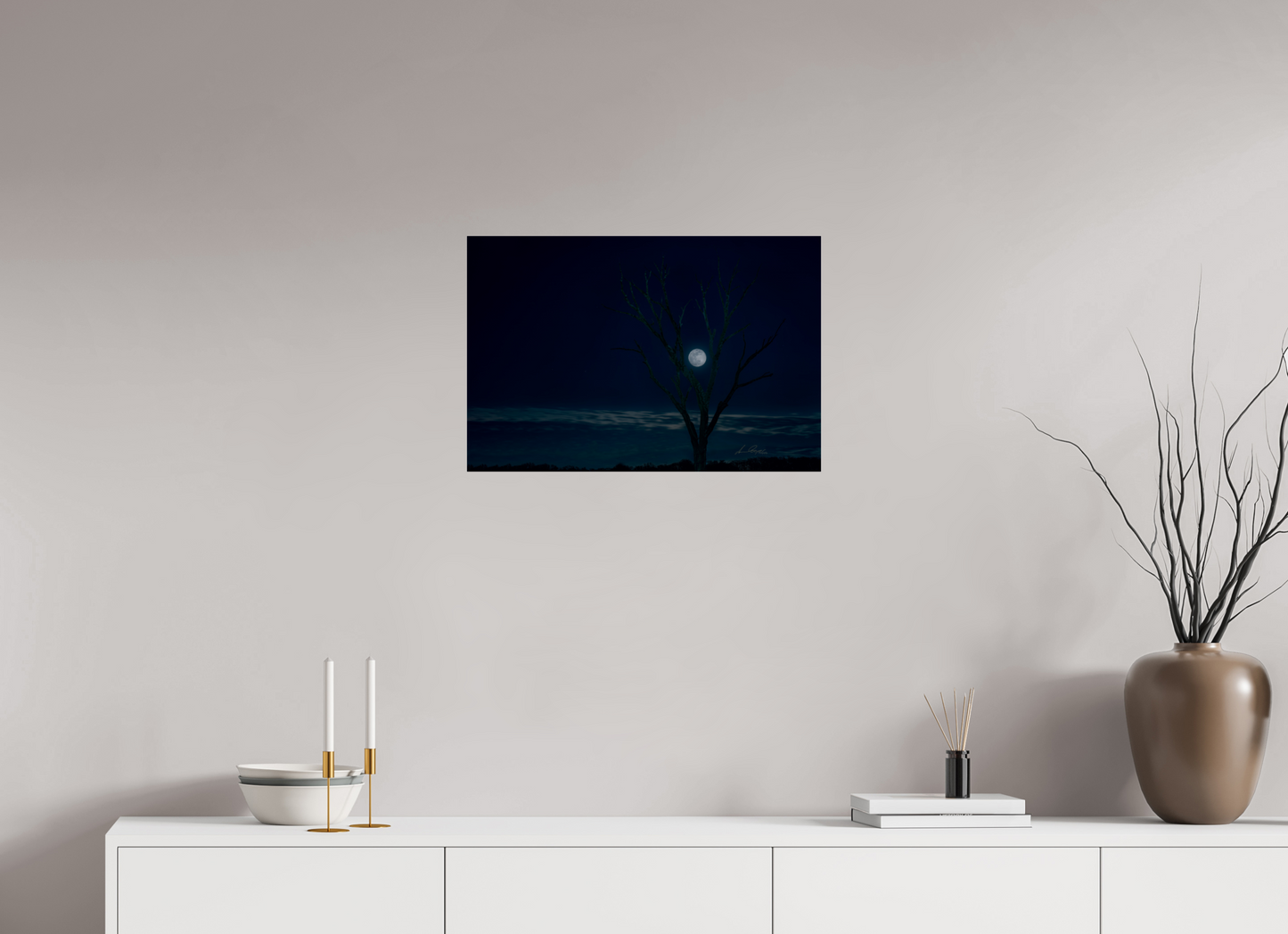 24 x 16″, Print Paper Held by the Snow Moon
