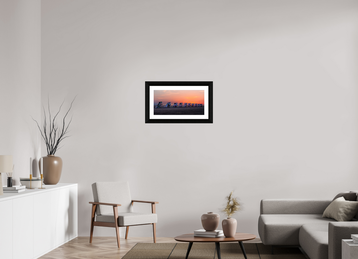 23.7 x 12″, Framed with mat hahnemuhle pearl Before the Highway Woke