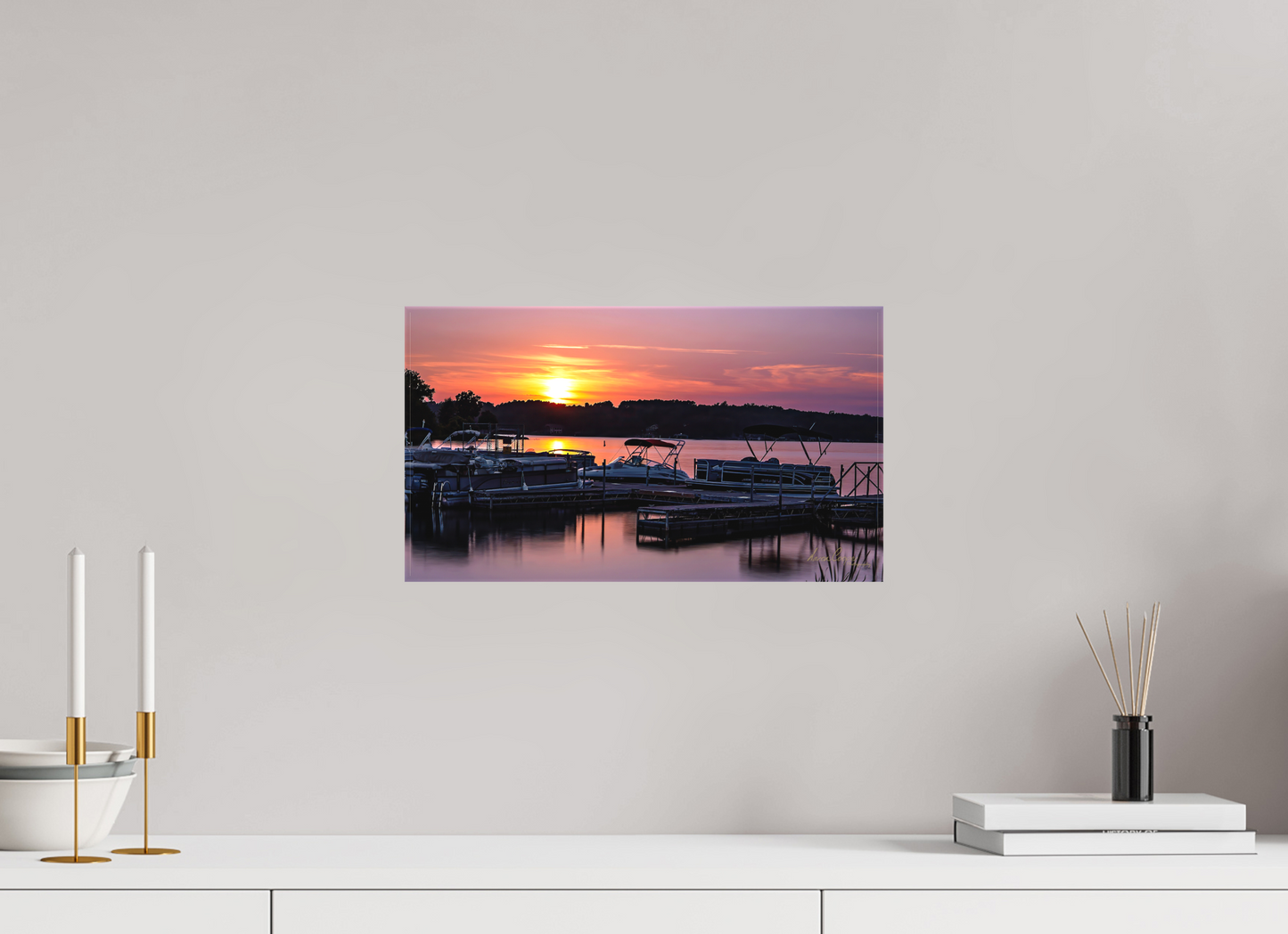 16 x 9″, Canvas Print Anchored in the Last Light
