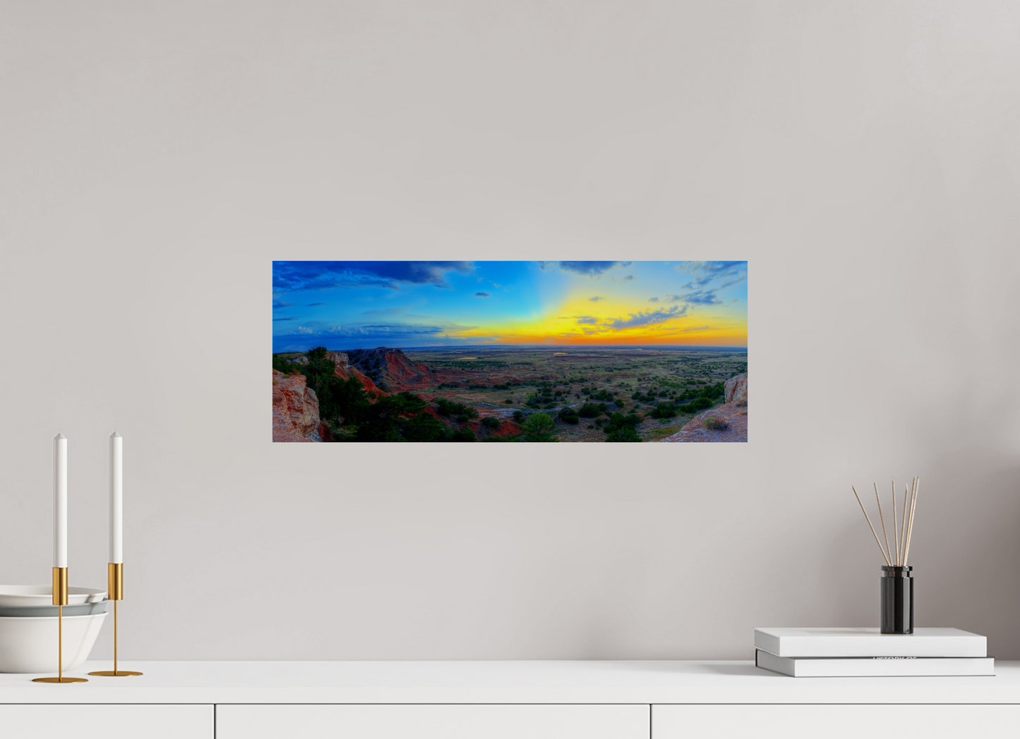 20.9 x 8″, Print Paper Edge of the Plains – Panoramic Sunset Landscape