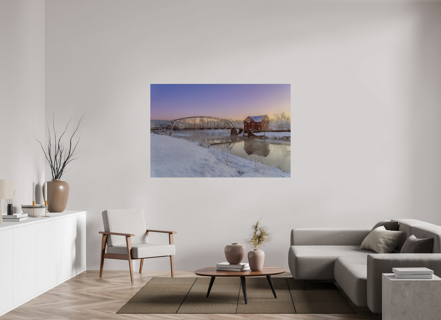 66 x 44″, Photo Print On Fuji Crystal DP II Winter at War Eagle Mill – Arkansas Historic Mill Fine Art Print