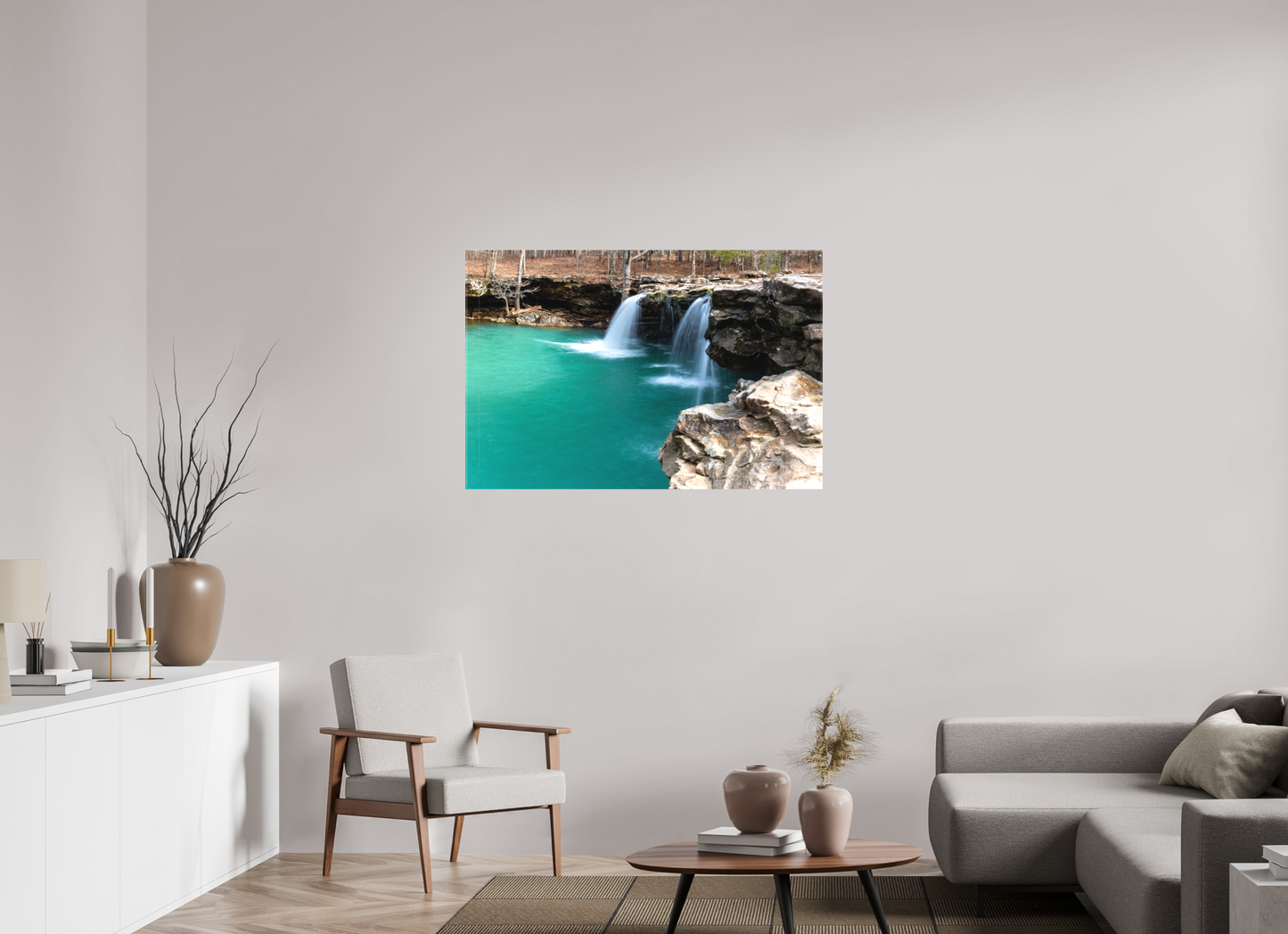 45 x 30″, Canvas Print Falling Water Falls