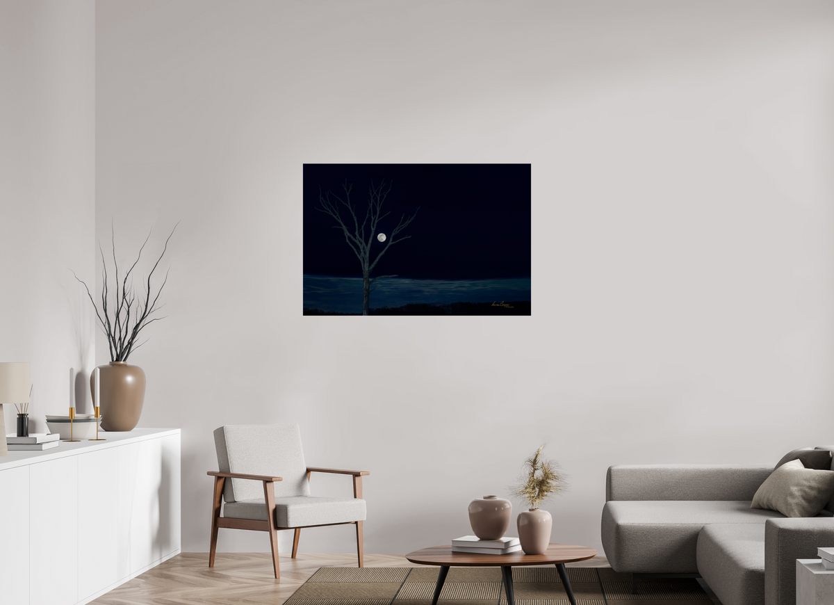 45 x 30″, Print Paper Held by the Snow Moon