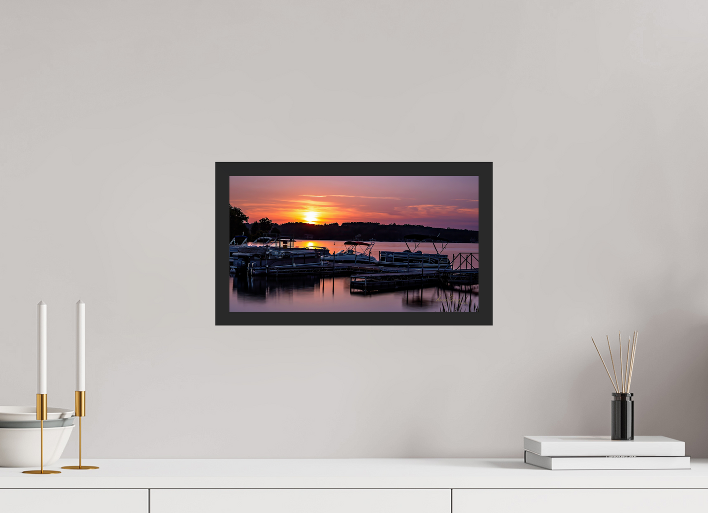 16 x 9″, Gallery Frame Anchored in the Last Light
