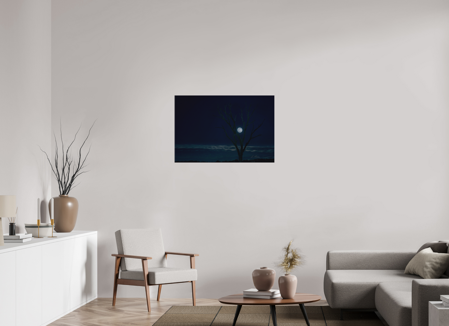 36 x 24″, Canvas Print Held by the Snow Moon