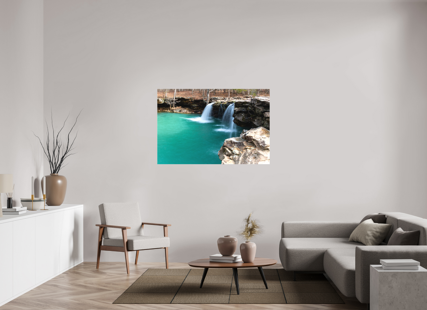 54 x 36″, Canvas Print Falling Water Falls