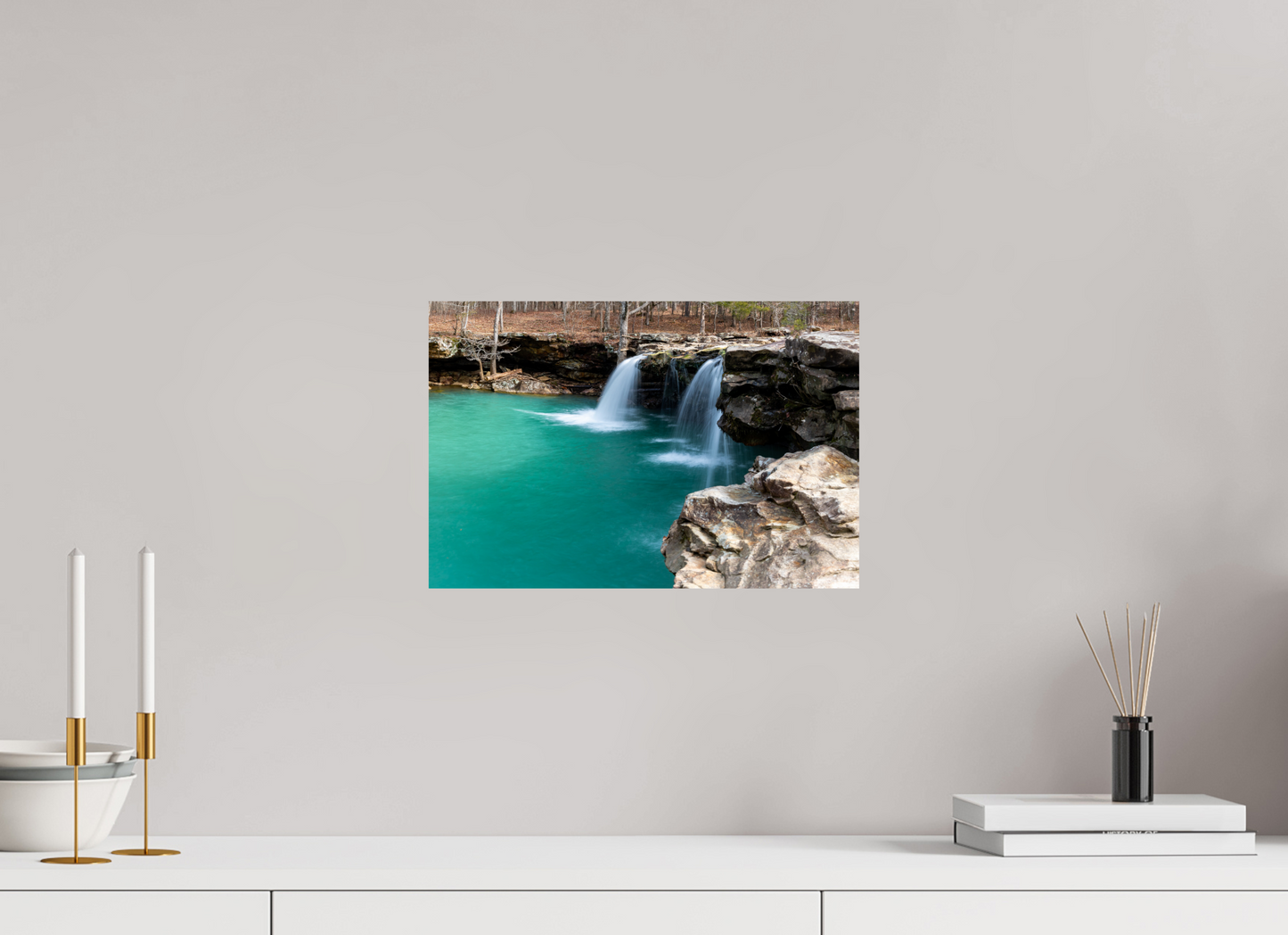 15 x 10″, Print Paper Falling Water Falls