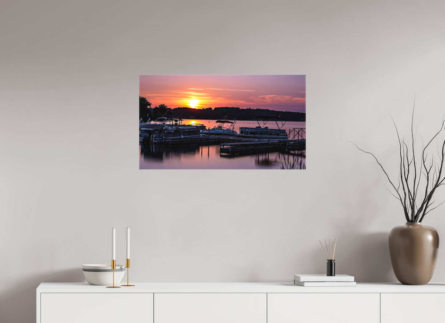 32 x 18″, Canvas Print Anchored in the Last Light
