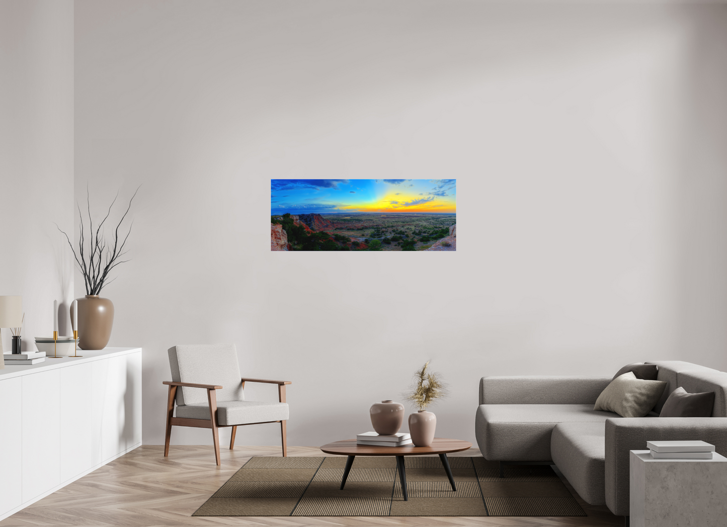 52.2 x 20″, Canvas Print Edge of the Plains – Panoramic Sunset Landscape