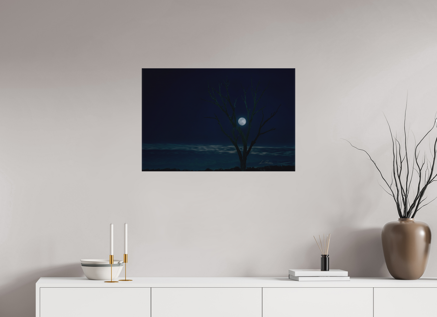 30 x 20″, Canvas Print Held by the Snow Moon