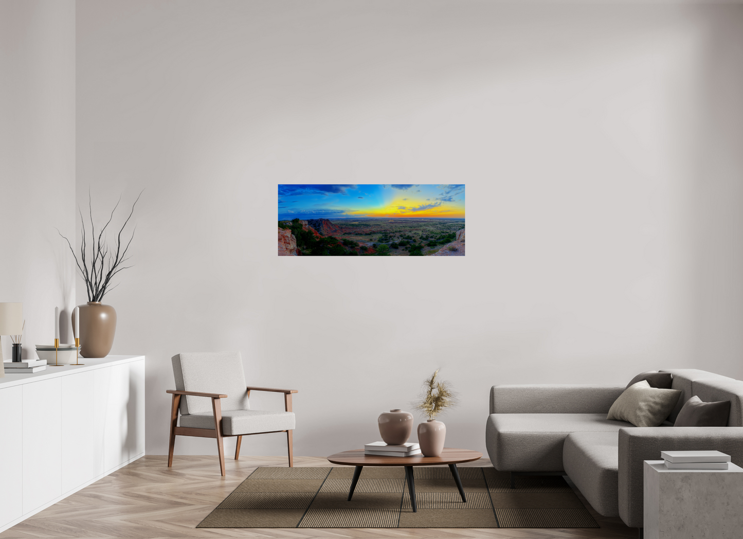 52.2 x 20″, Print Paper Edge of the Plains – Panoramic Sunset Landscape