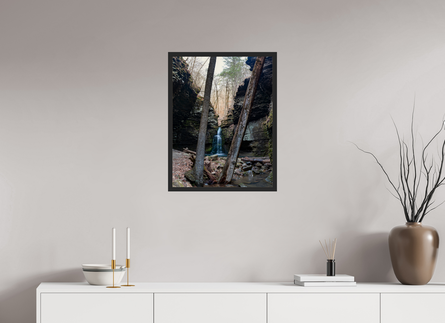 20 x 25.9″, Gallery Frame Between the Tress