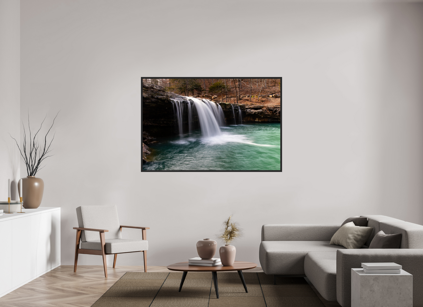 66 x 44″, Gallery Frame Falling Water Falls