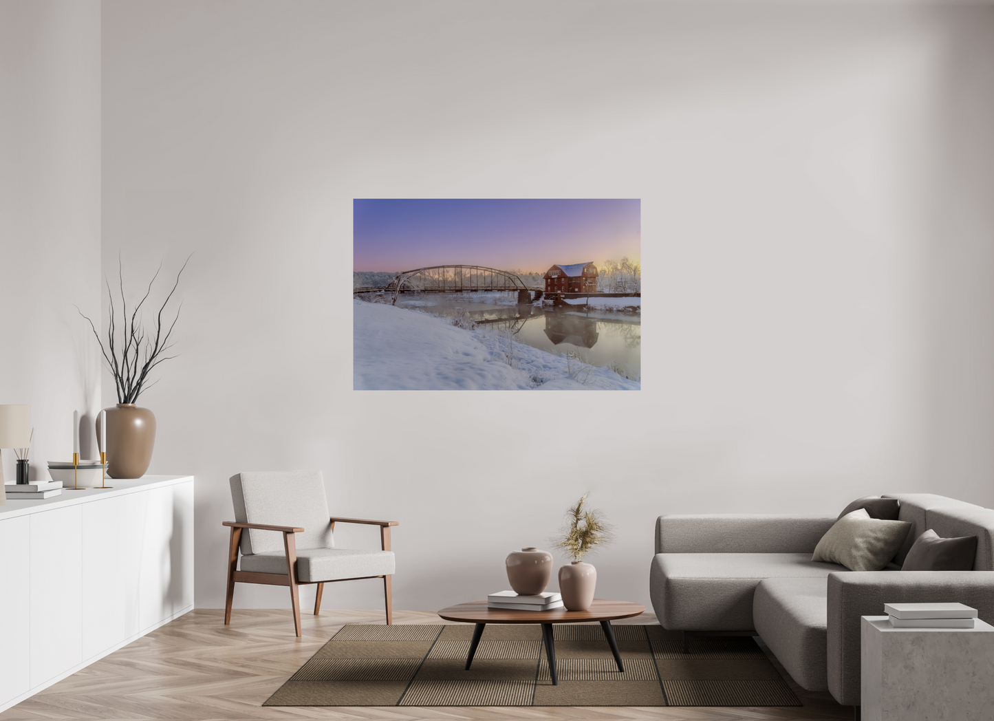 60 x 40″, Photo Print On Fuji Crystal DP II Winter at War Eagle Mill – Arkansas Historic Mill Fine Art Print