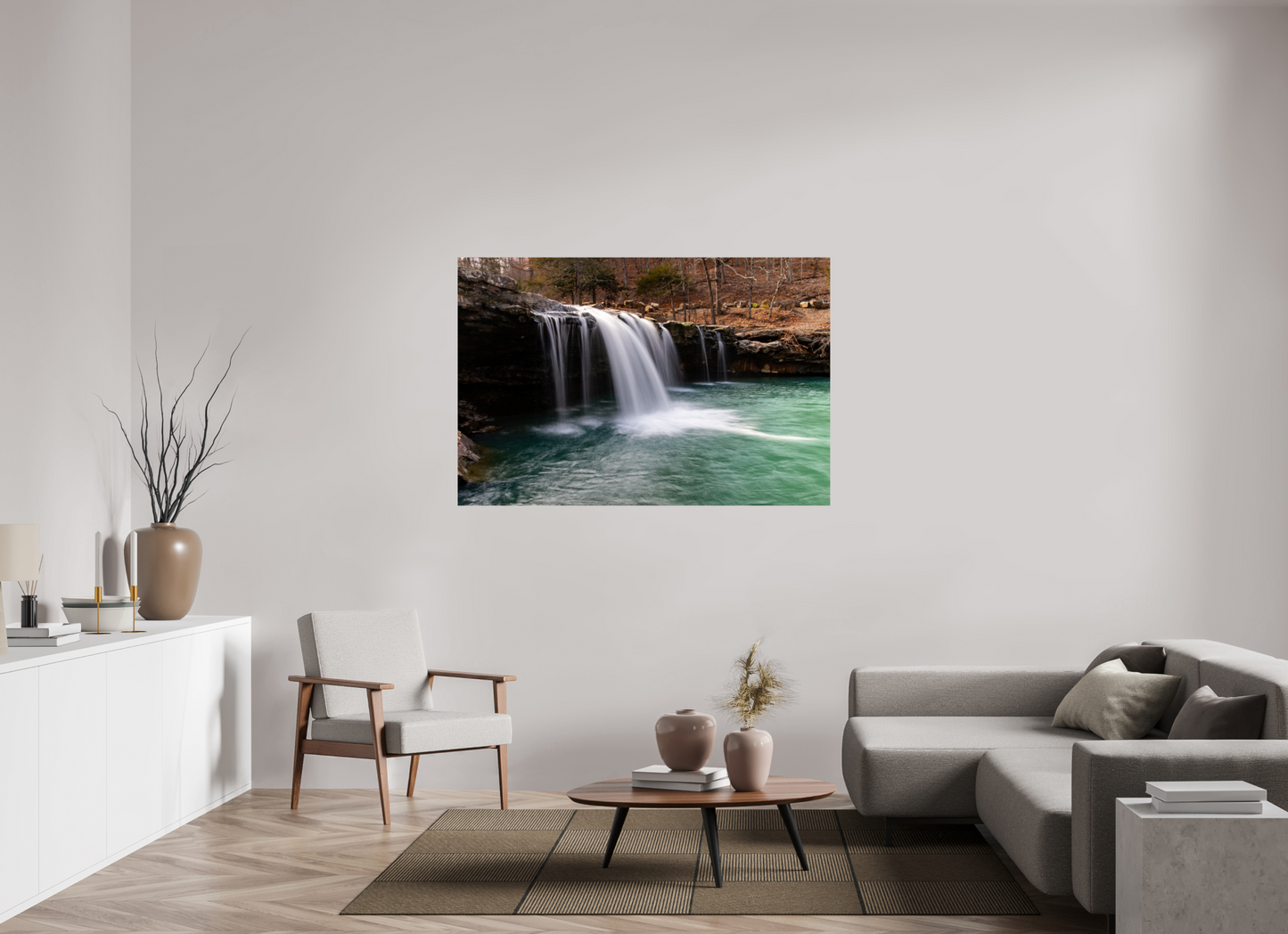 60 x 40″, Print Paper Falling Water Falls