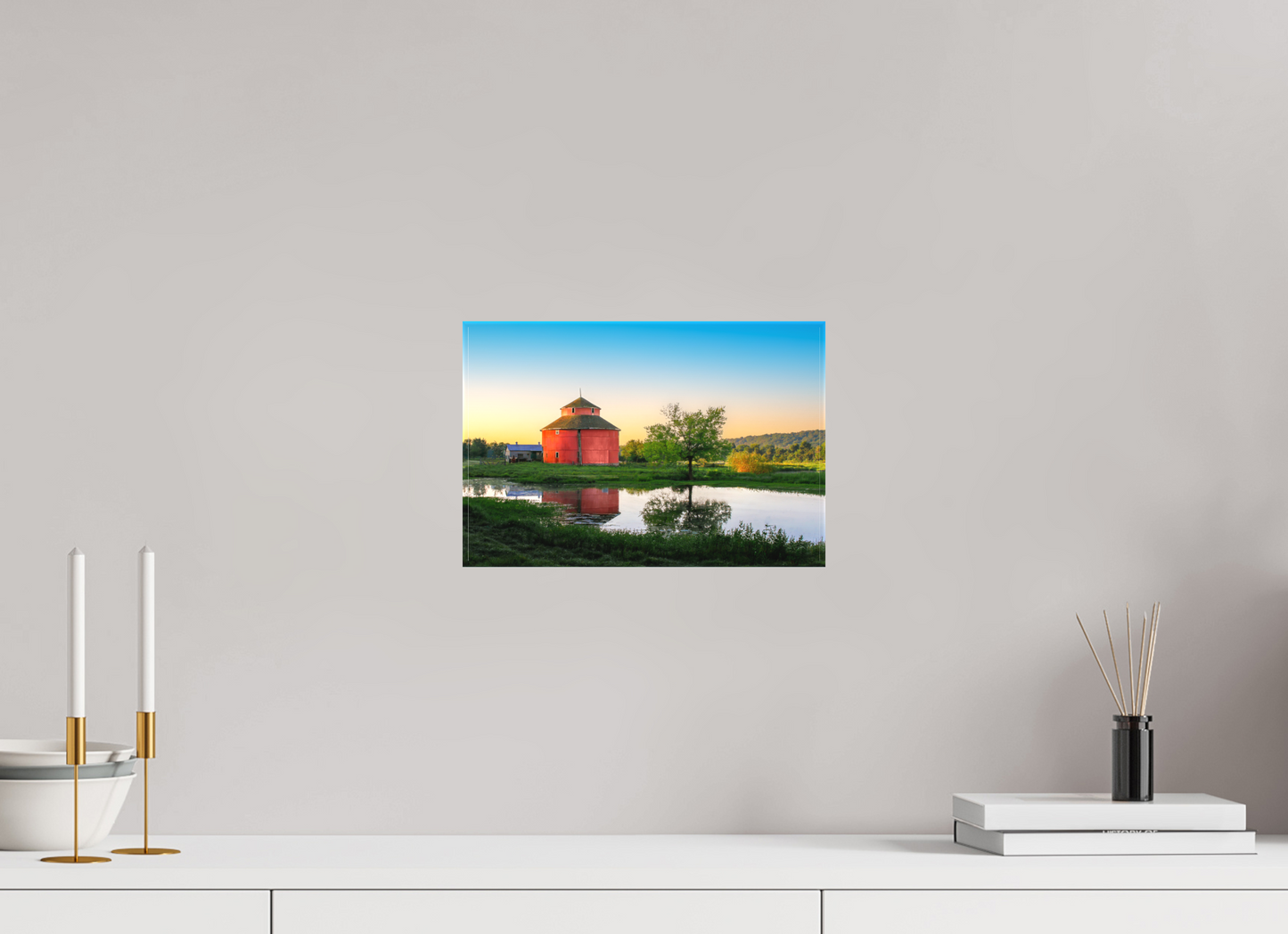 12 x 8″, Canvas Print Round Barn