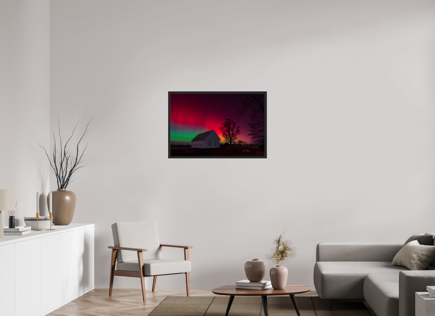 36 x 24″, Gallery Frame Aurora Over the Ozarks