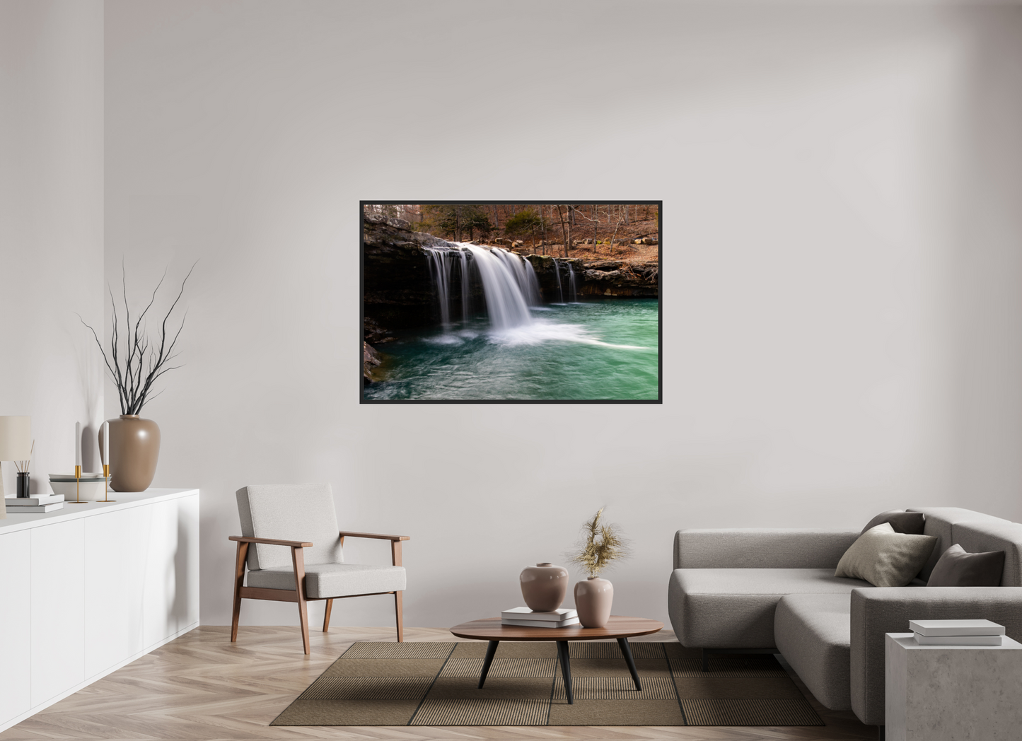 60 x 40″, Gallery Frame Falling Water Falls