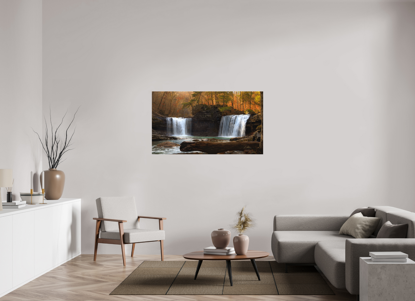 55 x 30.9″, Canvas Print Twin Falls