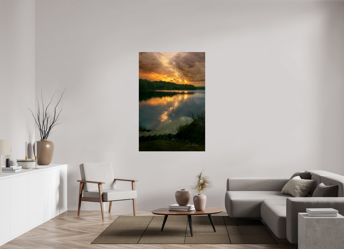 40 x 60″, Print Paper Refelected Fire