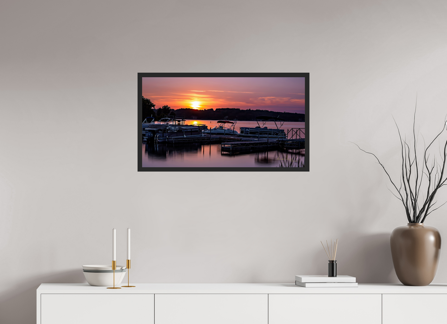 32 x 18″, Gallery Frame Anchored in the Last Light