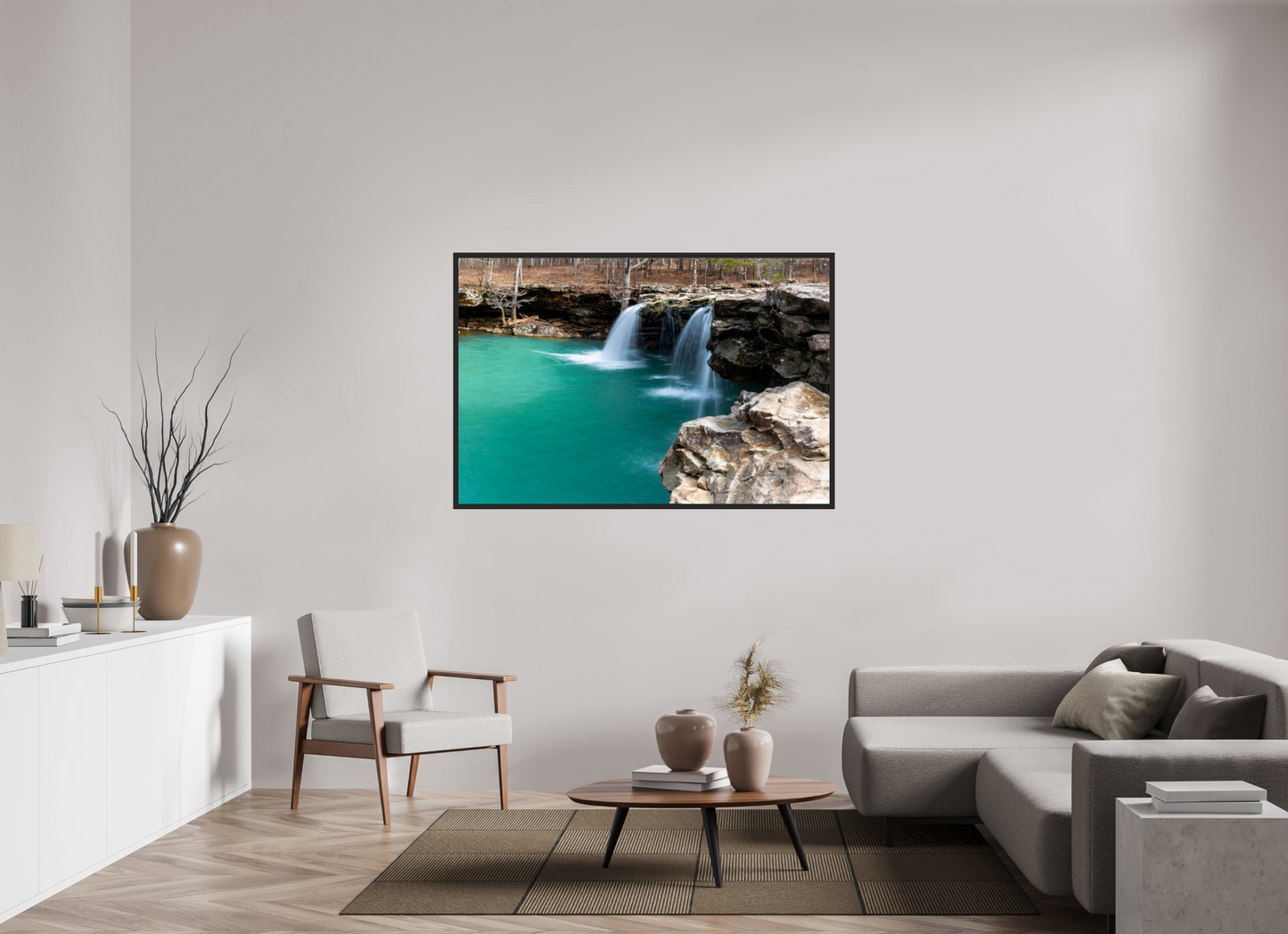 60 x 40″, Gallery Frame Falling Water Falls