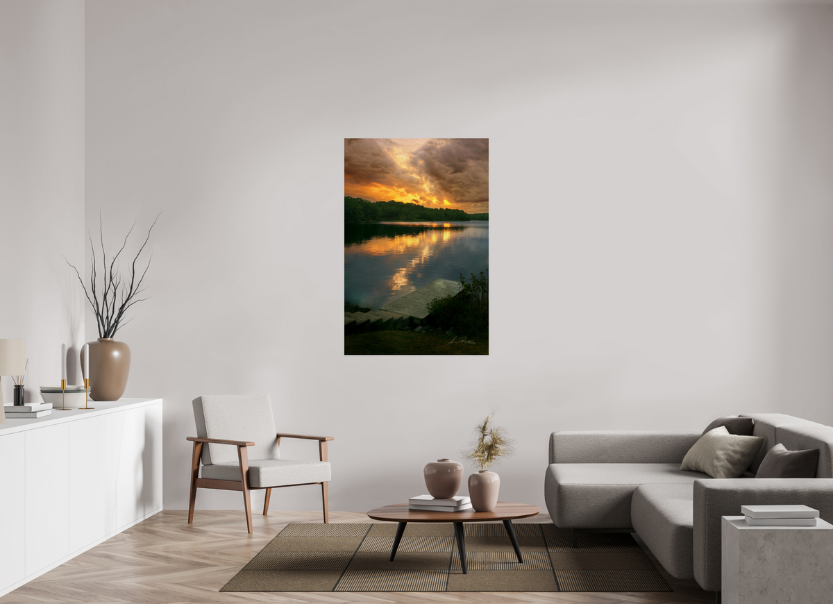 36 x 54″, Print Paper Refelected Fire