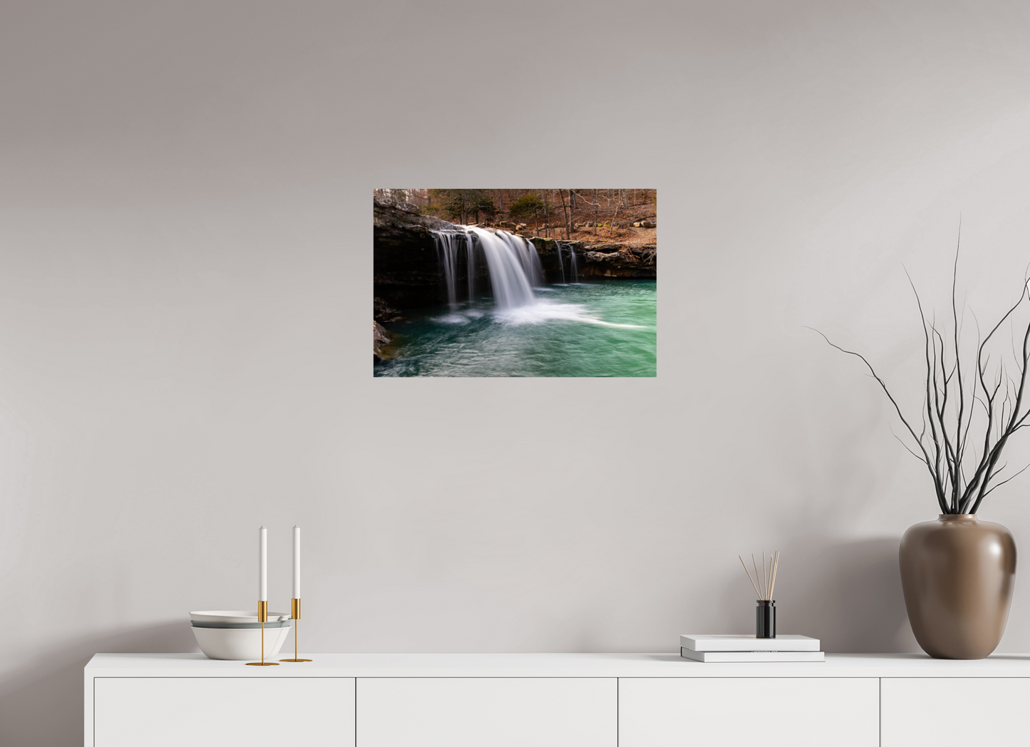 24 x 16″, Print Paper Falling Water Falls