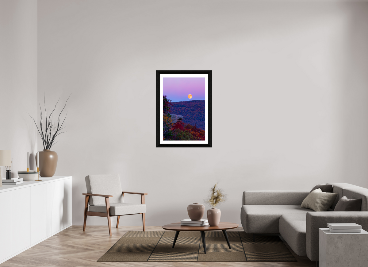 24 x 36″, Framed with mat hahnemuhle pearl Evening on The Edge