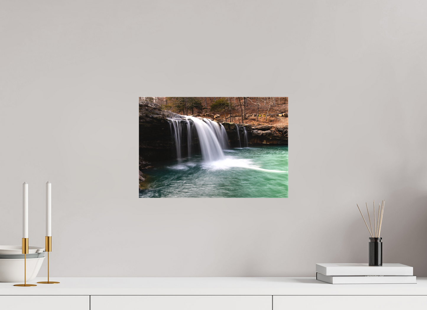 15 x 10″, Canvas Print Falling Water Falls