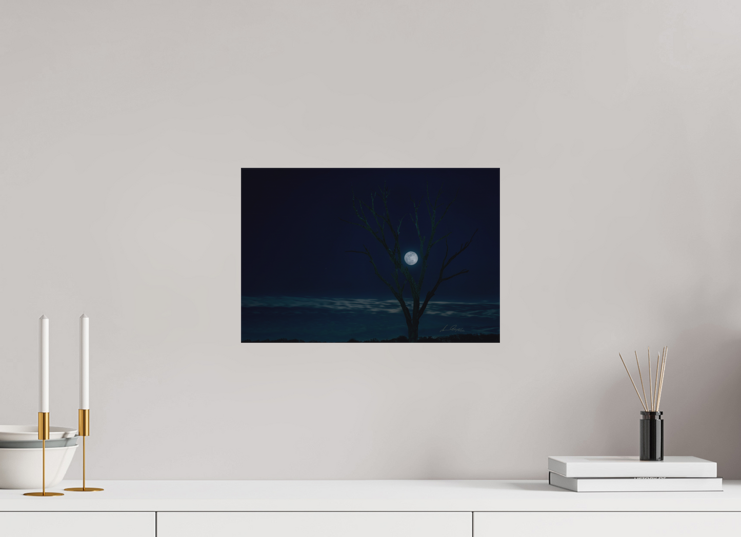 15 x 10″, Canvas Print Held by the Snow Moon