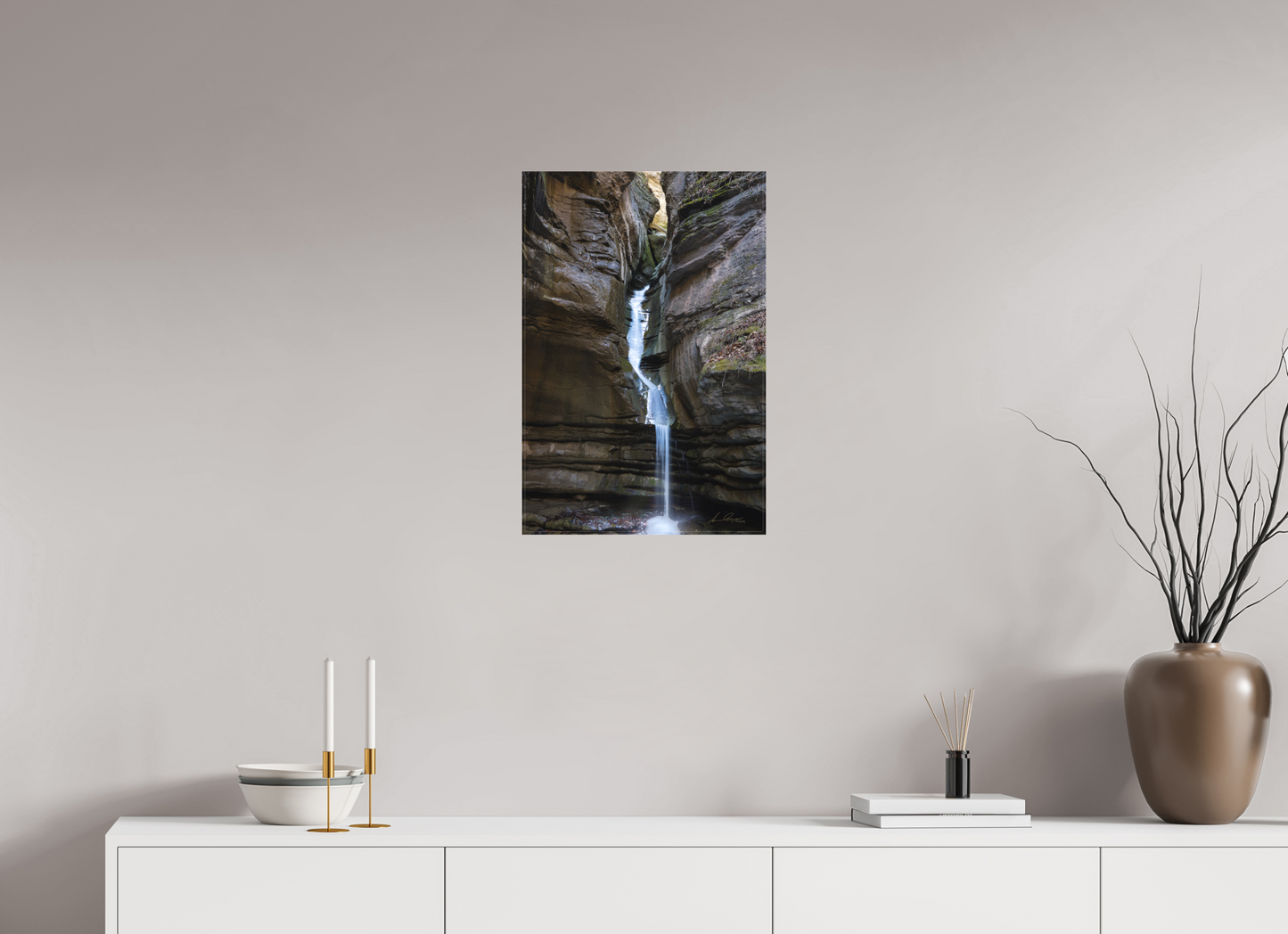 16 x 24″, Canvas Print Thunder Canyon Falls