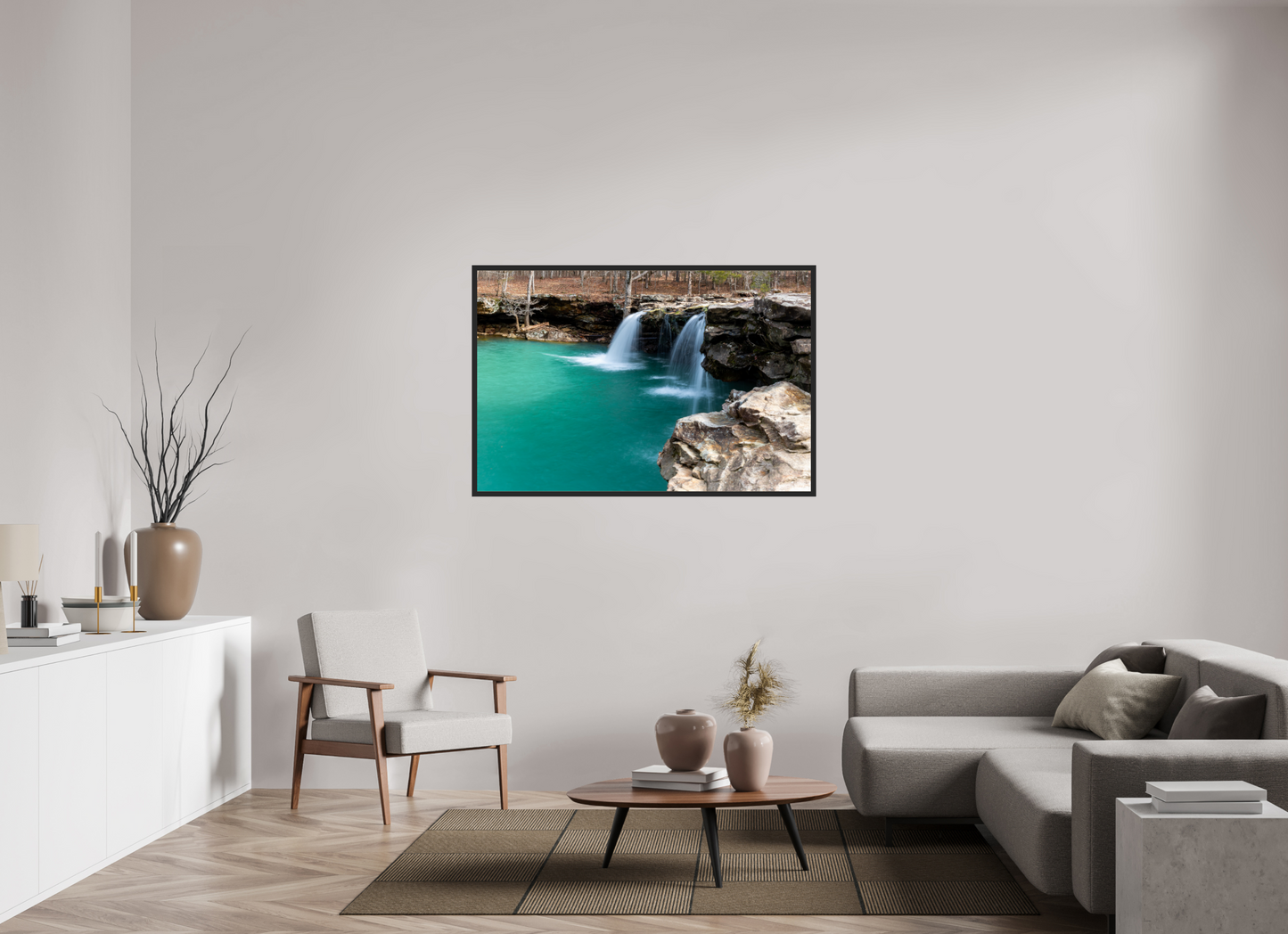 54 x 36″, Gallery Frame Falling Water Falls