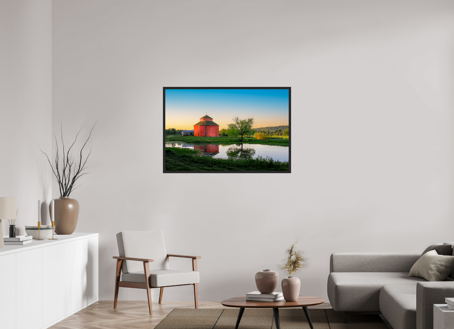 45 x 30″, Gallery Frame Round Barn