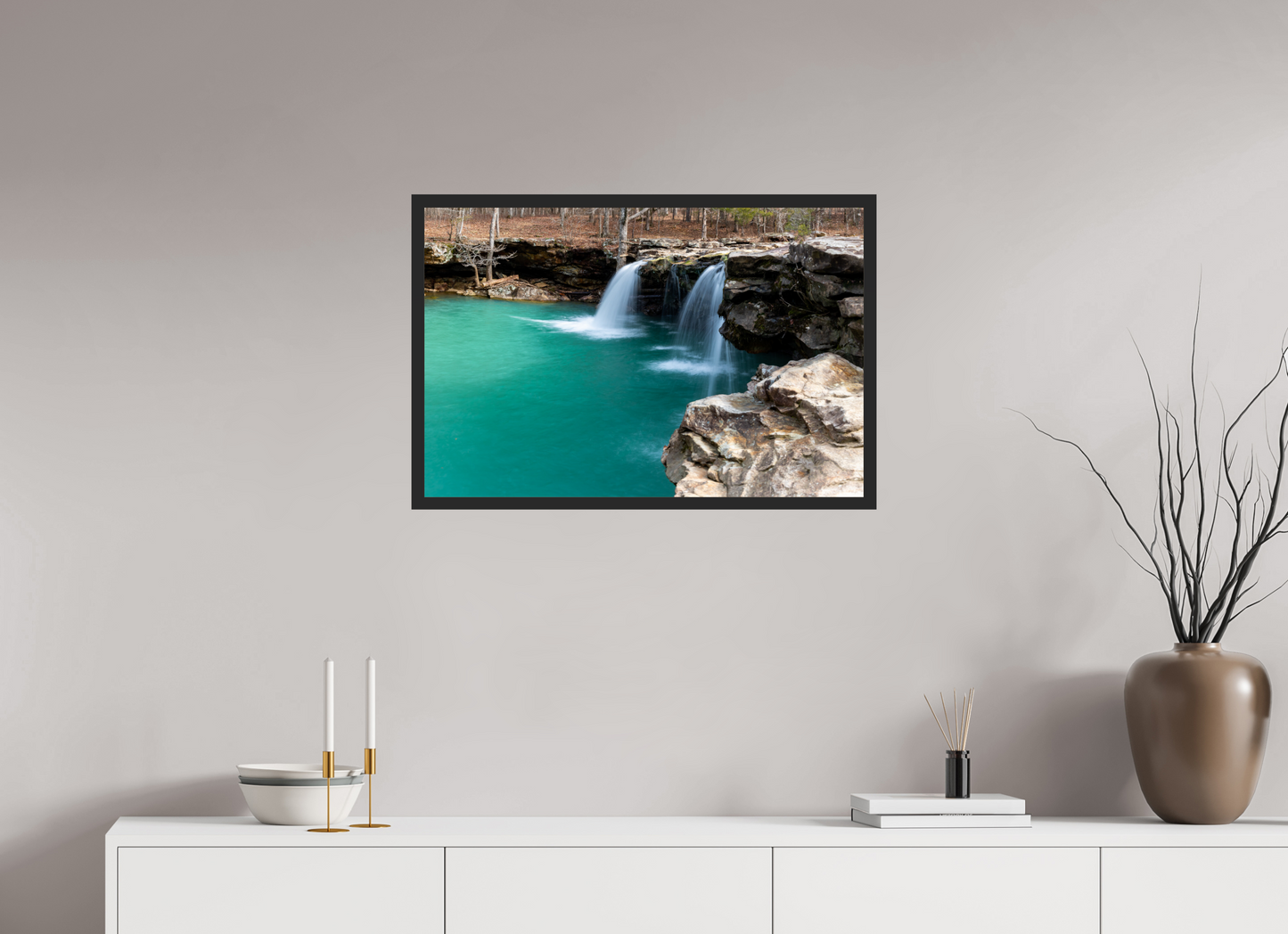 30 x 20″, Gallery Frame Falling Water Falls